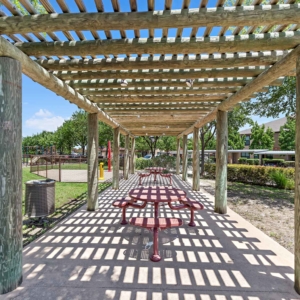 picnic area with arbor and table